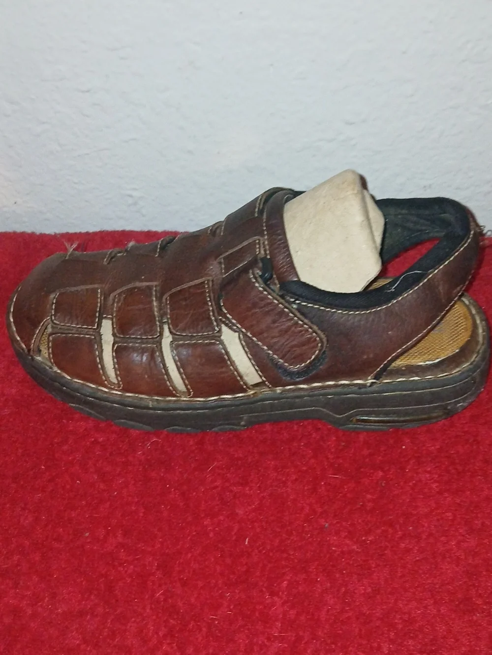 Arizona Men's Brown Leather Fisherman-Style Sandals
